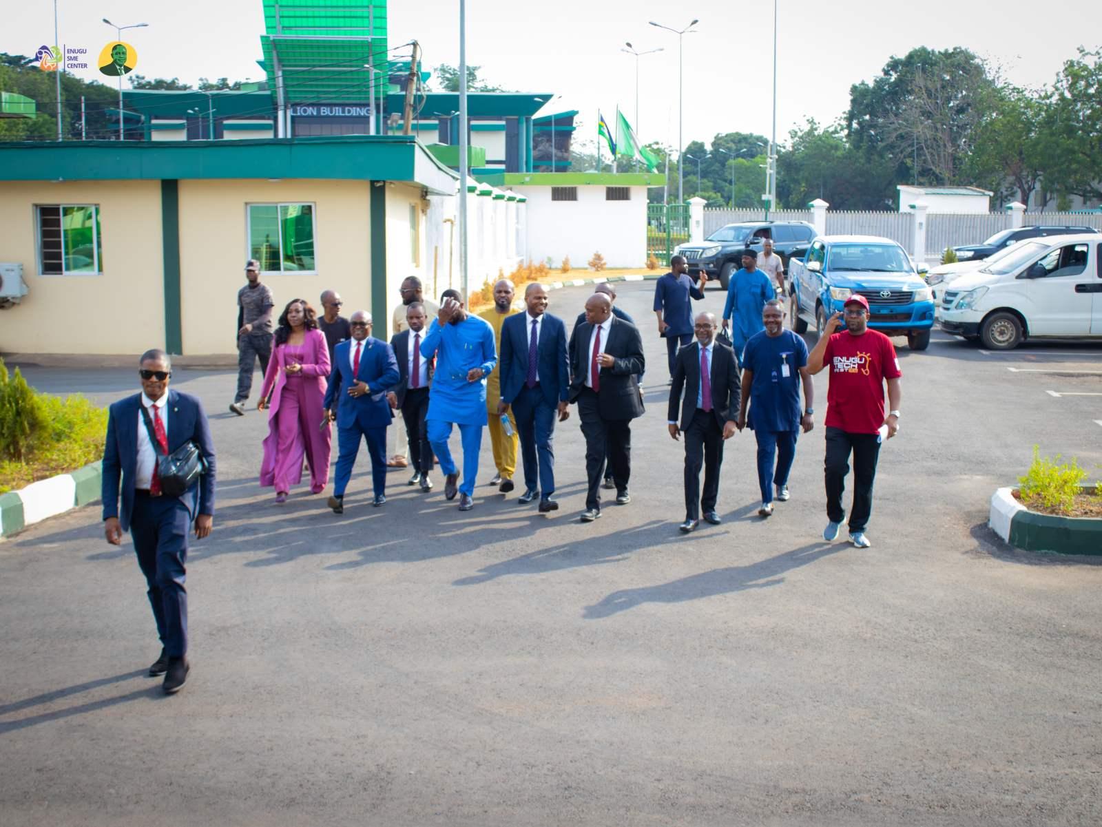 The ministerial delegation arrives
