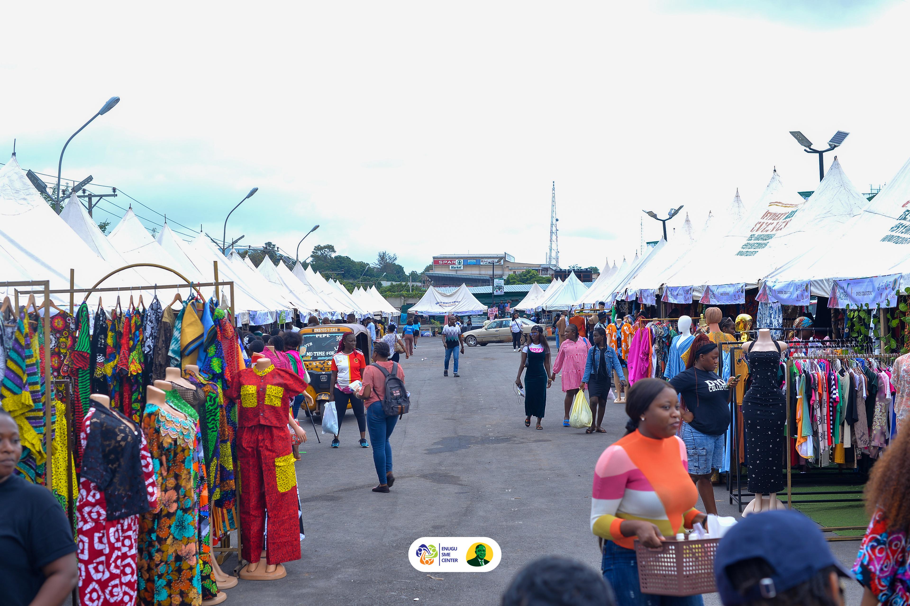 Traders and stalls at the Enugu 042 trade fair