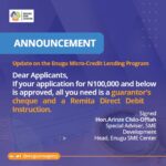 Update on the Enugu Micro-credit Lending program